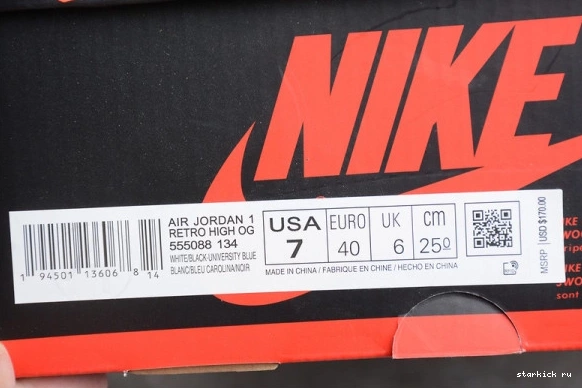 Blue 1 555088-134 High University White 555088-134 Jordan AIR Black Retro 0320